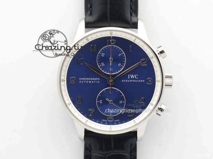 MIROTIME 0410 Portuguese Chrono IW371432 “Laureus” ZF 1:1 Best Edition On Black Leather Strap A79350 (Slim Movement) WaterResistant 7262